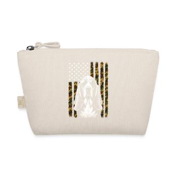 Basset Hound Dog US Flag Camo - Organic Pouch - nature - Front