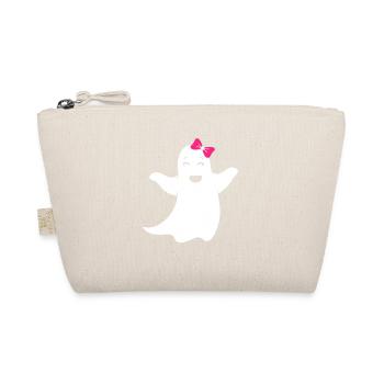 Ghost girl with pink bow - Organic Pouch - nature - Front