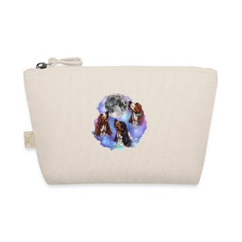 3 Basset Hounds Howling At Moon - Dog Mom Dad - Organic Pouch - nature - Front