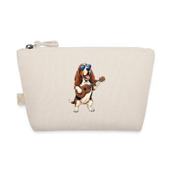 Basset Hound Playing Guitar - Music Dog Dad - Organic Pouch - nature - Front