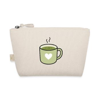 Kawaii Matcha Tea Heart Mug - Organic Pouch - nature - Front