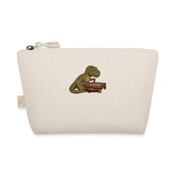 T-Rex Dinosaur Playing Chess - Organic Pouch - nature - Front
