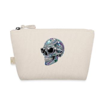 Jewel skull with sunglasses - Organic Pouch - nature - Front