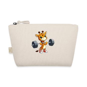 Giraffe Dumbbell Cartoon Fitness Workout Training - Organic Pouch - nature - Front