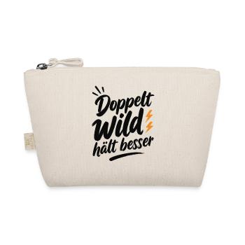 Doppelt_Wild_haelt_besser_Schwarz - Bio-Täschchen - Natur - Vorne