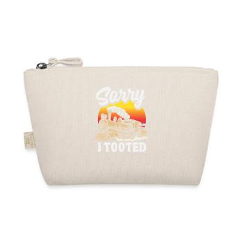 Sorry I Tooted Funny Train Locomotive Joke - Organic Pouch - nature - Front