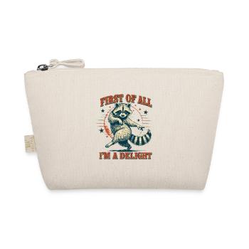 Dancing Raccoon Vintage Retro - Organic Pouch - nature - Front