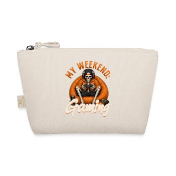 Skeleton Gamer Gaming Halloween - Organic Pouch - nature - Front