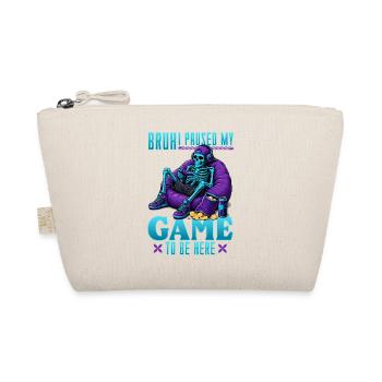 Skeleton Gamer Gaming Halloween - Organic Pouch - nature - Front