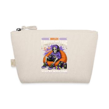 Skeleton Gamer Gaming Halloween - Organic Pouch - nature - Front