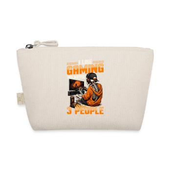 Skeleton Gamer Gaming Halloween - Organic Pouch - nature - Front