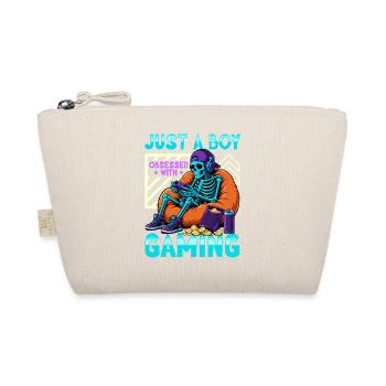 Skeleton Gamer Gaming Halloween - Organic Pouch - nature - Front