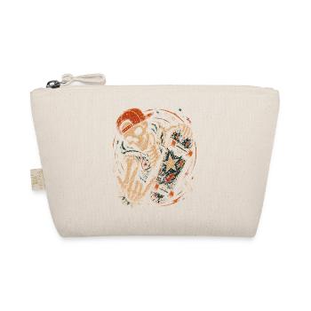 Skater Skelett Rocker Skateboard Vintage Halloween - Bio-Täschchen - Natur - Vorne