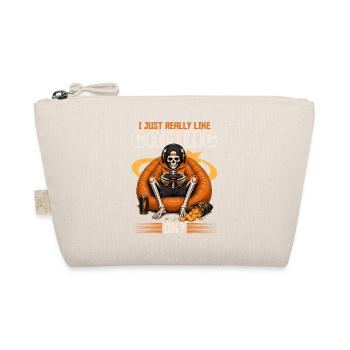 Skeleton Gamer Gaming Halloween - Organic Pouch - nature - Front