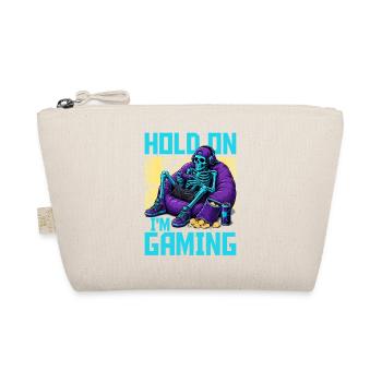 Skeleton Gamer Gaming Halloween - Organic Pouch - nature - Front