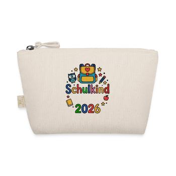 Schulkind 2026 | Dein Name | Personalisierbar - Bio-Täschchen - Natur - Vorne