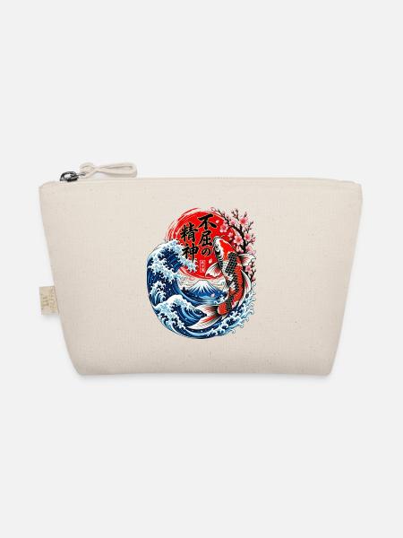 Koi Wellen Zen Motiv - Bio-Täschchen - Natur