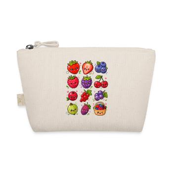 Kawaii Beeren | Erdbeeren & Waldbeeren - Bio-Täschchen - Natur - Vorne