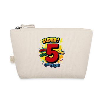 5th Birthday High Five Super Comic Number 5 Art - Bio-Täschchen - Natur - Vorne