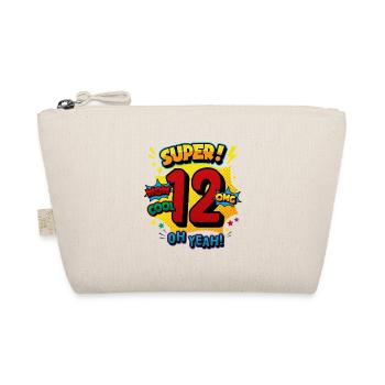 12th Birthday Super Comic Pop Number 12 Art - Bio-Täschchen - Natur - Vorne
