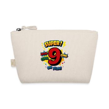 9th Birthday Comic Book Style Number 9 Super Art - Bio-Täschchen - Natur - Vorne