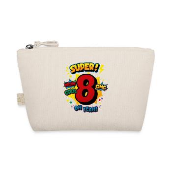 8th Birthday Super Comic Pop Number 8 Art - Bio-Täschchen - Natur - Vorne