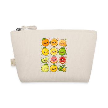 Kawaii Zitrusfrüchte | Orange & Zitrone - Bio-Täschchen - Natur - Vorne