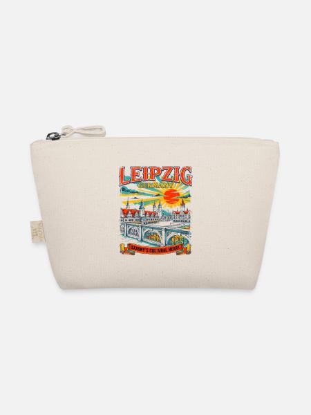 Retro Leipzig Germany Cultural Heart Cityscape - Bio-Täschchen - Natur