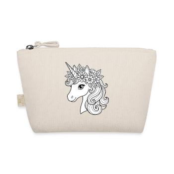 Blumenkrönendes Einhorn - Bio-Täschchen - Natur - Vorne