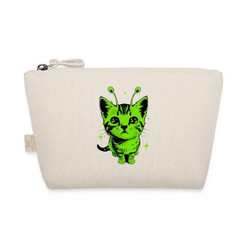 Alien Katze, Lustiges Meme, Retro Style - Bio-Täschchen - Natur - Vorne
