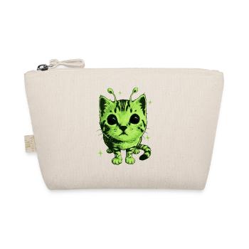 Alien Katze, Lustiges Meme, Retro Style - Bio-Täschchen - Natur - Vorne