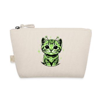 Alien Katze, Lustiges Meme, Retro Style - Bio-Täschchen - Natur - Vorne