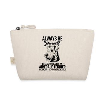 Airedale Terrier Spruch Airedale Terrier Geschenk  - Bio-Täschchen - Natur - Vorne