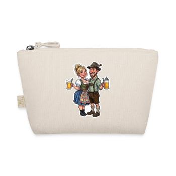 Trachten Paar – Bierkrug – Lustiges Bierzelt Motiv - Bio-Täschchen - Natur - Vorne
