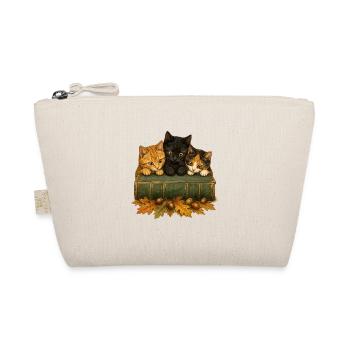 Lesende Katzen Bücherfreund Bibliothek Cottagecore - Bio-Täschchen - Natur - Vorne