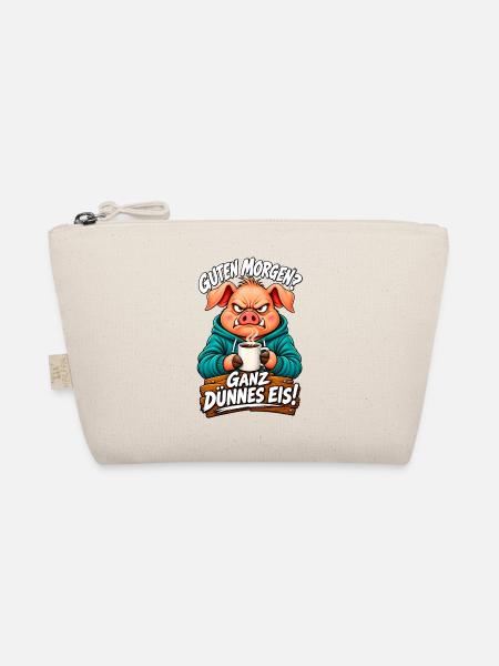 Guten Morgen? Ganz Dünnes Eis! – Grumpy Pig Coffee - Bio-Täschchen - Natur