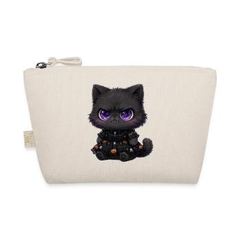 Kosmische Katze in Halloween-Spitze - Bio-Täschchen - Natur - Vorne
