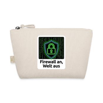 Firewall an, Welt aus - IT-Sicherheit Hoodie - Bio-Täschchen - Natur - Vorne