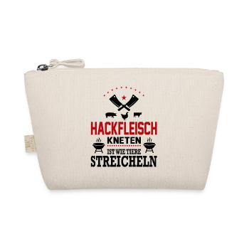 Hackfleisch kneten Tiere streicheln Grillsprüche - Bio-Täschchen - Natur - Vorne