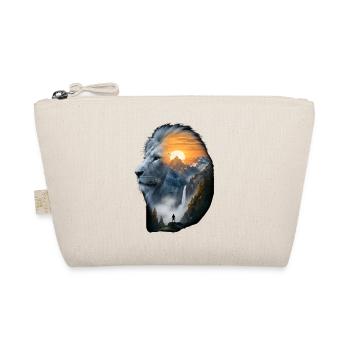 Lion Animal silhouette Mountains Sunset Waterfall - Bio-Täschchen - Natur - Vorne