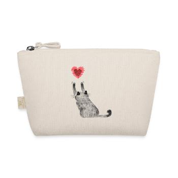 Katzen Katzenmutter Katzenkind Katze Herz - Bio-Täschchen - Natur - Vorne