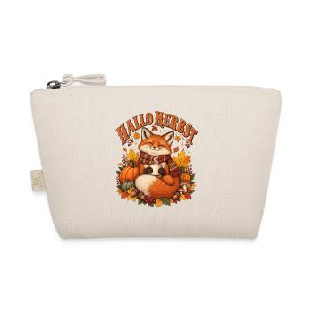 Hallo Herbst – Gemütlicher Fuchs mit Kaffee - Bio-Täschchen - Natur - Vorne