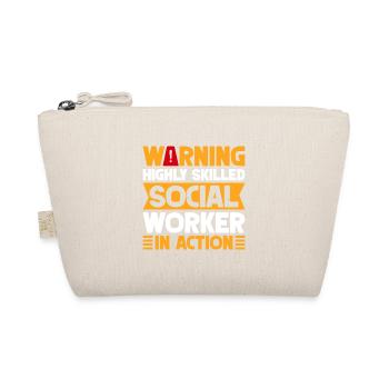 Social Worker Quote Warning In Action Social Work - Bio-Täschchen - Natur - Vorne