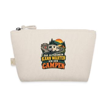 Camping Altersheim kann warten Wohnmobil Shirt - Bio-Täschchen - Natur - Vorne