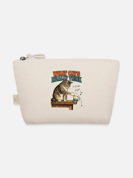 What Cats Really Think Katze Physik Nerd Shirt - Bio-Täschchen - Natur