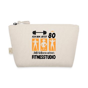 80 Jahre Alter Geburtstag Bodybuilding Frau Sport - Bio-Täschchen - Natur - Vorne
