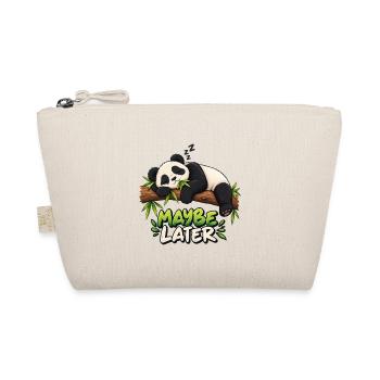 Müde Lustiger schlafender Panda - Maybe Later - Bio-Täschchen - Natur - Vorne