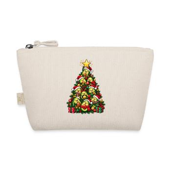 Weihnachts-Avocado Tannenbaum mit Weihnachtsmützen - Bio-Täschchen - Natur - Vorne