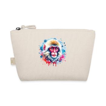 Schneeaffe Motiv - Bio-Täschchen - Natur - Vorne