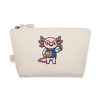 Süßer Axolotl-Lehrer Lustiges Kawaii-Wassertier - Bio-Täschchen - Natur - Vorne